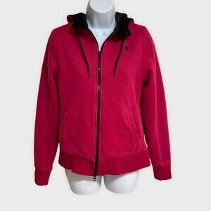Champion Fleece-Lined Hooded Lightwieght Full Zip Jacket-Pink, Size M